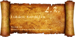 Lukács Kordélia névjegykártya
