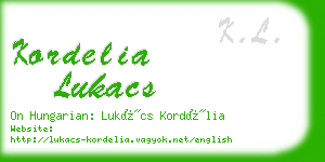 kordelia lukacs business card